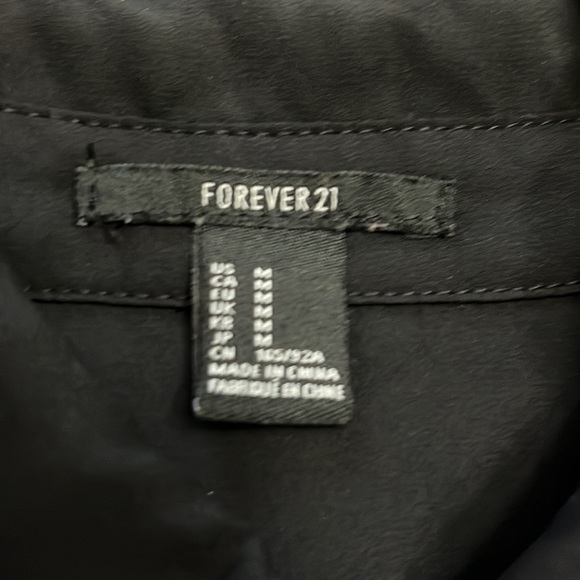 Forever 21 black sheer button down HiLo top - Picture 13 of 17